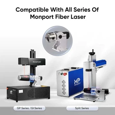 Monport Rotary Axis 80mm 3 Jaw Rotary Attachment for Fiber Laser Engraver Marker - Image 1 of 4
