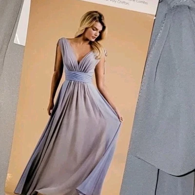 Nuevo con etiquetas Vestido de noche Babydoll de hadas caprichoso azul y gris de jazmín talla 14 para mujer Foto 1 de 4