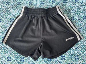 Adidas Girls Black White 3-Stripe Activewear Shorts Youth Size Medium 10-12 - Picture 1 of 6