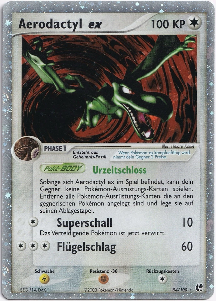 Pokémon Aerodactyl ex Ultra Rare EX Sandsturm 94/100 NM Deutsch - Bild 1 von 1