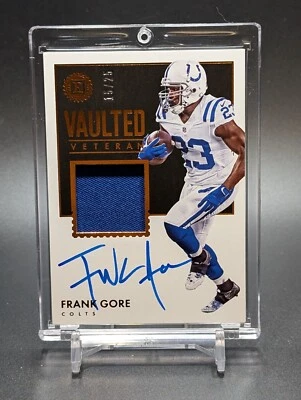 2017 Panini Encased Frank Gore Colts Jersey/Auto Short Print /25 Nice Mint Card! - Image 1 of 2