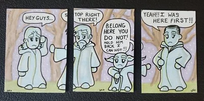 ANAKIN star wars OBI-WAN puzzle sketch OHLENDORF aceo SADLITTLES not topps YODA - Image 1 of 4