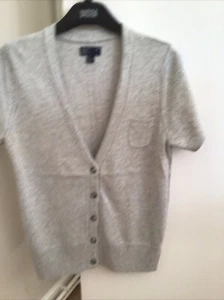 AMERICAN EAGLE OUTFITTERS LADIES SHORT SLEEVE CARDIGAN PALE GREY SIZE M 10 BNWOT - Picture 1 of 4