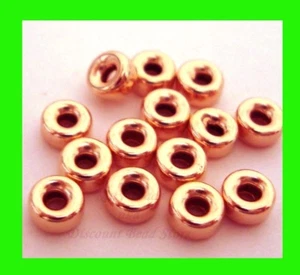 30x 4mm rosquilla redonda 14k ORO ROSA relleno de costuras espaciador de cuentas liso brillante RB34 - Imagen 1 de 2