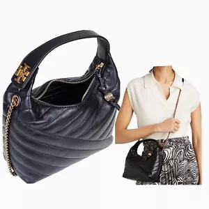 Tory Burch Mini Borsa Baguette Kira Chevron Borsa Mezzaluna - Foto 1 di 10