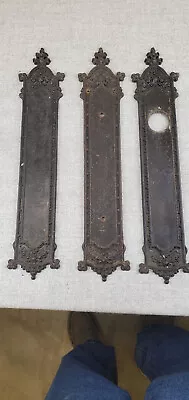3 Matching Victorian Cast Iron Door Plates 18   Sargent & Co  Very Heavy  N89 • 89$