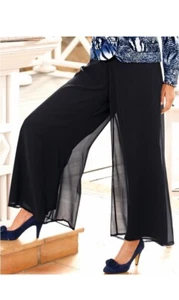 Abend Chiffon Rock Hose schwarz Gr. 46, Gr. 48, Gr. 50 0116427351 - Picture 1 of 9