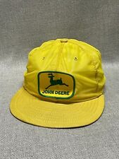 Vintage John Deere Trucker Hat Cap Adult Yellow Louisville MFG Snapback Tractor