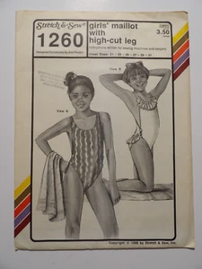 Stretch & Sew 1260 Girls Maillot Hi Cut Leg Chest Size 21-31 UNCUT by Ann Person - Picture 1 of 3