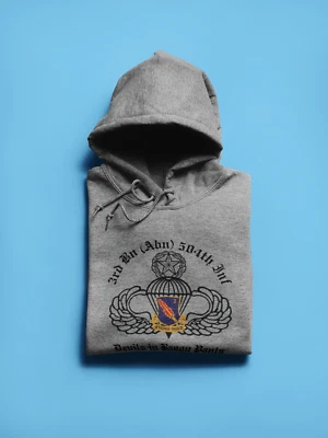 3-504 PIR Blue Devils PT Hoodie - US Army 82nd Airborne Division Recreated - Image 1 of 3