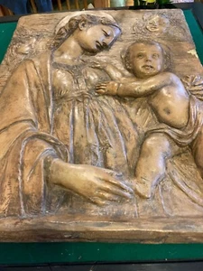 original terracotta sculpture Madonna and child origin Firenze, Italy 1900's - Picture 1 of 7