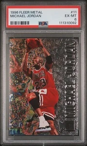 Michael Jordan Fleer Metal #11 1996 PSA 6 como nuevo Chicago Bulls graduado - Imagen 1 de 2