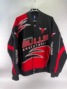 Vintage G-III Carl Banks Chicago Bulls Jacket Mens 3XL Varsity Bomber Red Black - Picture 1 of 7