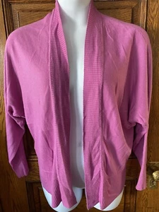 Liz Clairborne Rose Pink Cardigan Sweater XL Acrylic Open Front - Picture 1 of 5