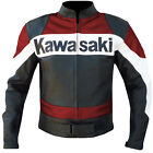 Men's Kawa Motorcycle Biker Real Leather Gear Custom Made Armoured Racing Jacket
