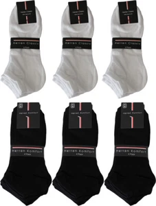 12 Paar Herren Sneaker Socken schwarz oder weiß 100% Baumwolle Komfortbündchen - Bild 1 von 1