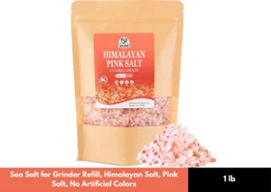 52USA Sal del Himalaya Gruesa 1 Lb, Sal Rosa del Himalaya, Sal Marina para Moler - Imagen 1 de 4