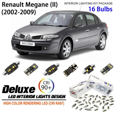 16 Bulbs LED Interior Light Kit for RENAULT MEGANE II 2002-2009 White Light Bulb - Image 1 of 4