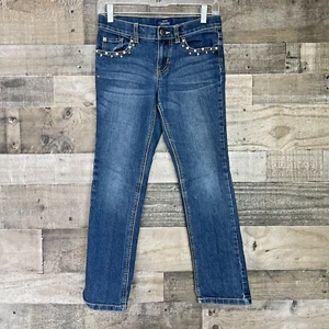 The Childrens Place Girls Jeans Size 12 Stretch Bling Pockets Adjustable Waist - Picture 1 of 5