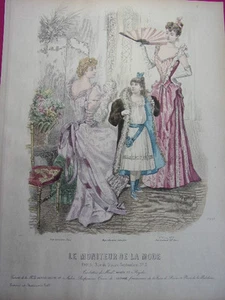 70/ GRAVURE DE MODE " Moniteur de la Mode Paris 1891 ".   Grand format 36x26 - Picture 1 of 3