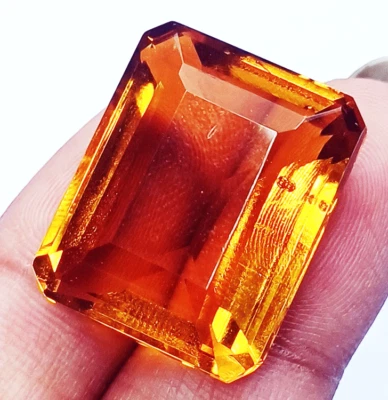 Topacio naranja 47,10 quilates piedras preciosas sueltas forma esmeralda con certificado Foto 1 de 4