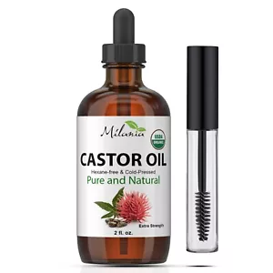 Castor Oil (2oz) Organic, Extra Strength, Serum for Eyelashes, Eyebrows - Picture 1 of 12
