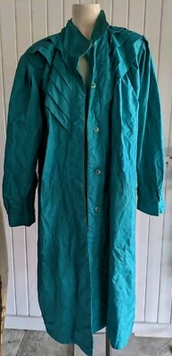 MAGGIE LAWRENCE Vtg Trench Coat Long Jacket Blue Green with Liner Womens 18/ 20 - Image 1 of 4