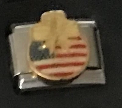 Adorno bandera americana al por mayor italiano CHARM esmalte enlace 9MM K2023 J2 Foto 1 de 2