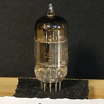 Tubo de audio CBS Hytron rojo impresión placa negra 5814A probado BUENO 81/79 min 55 Foto 1 de 4