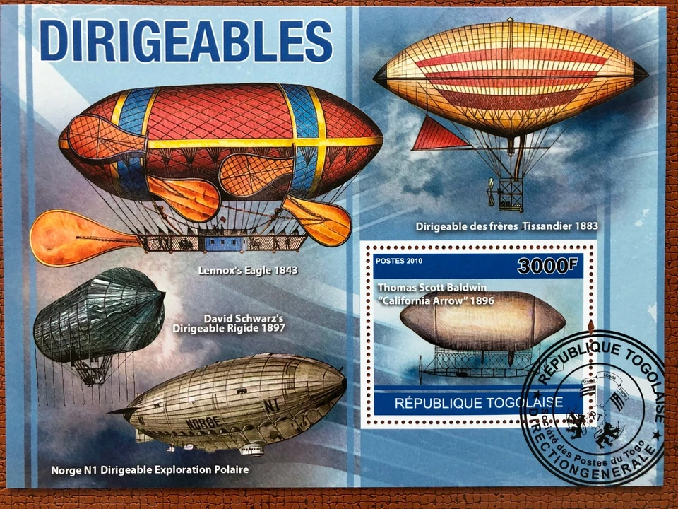 Togo 2010 /  Dirigeables - T.Baldwin-California Arrow 1896 / 1v s/s CTO - Image 1 of 1