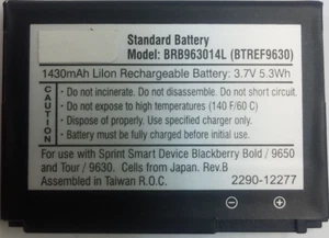 New Battery for BlackBerry DX1 DX-1 8900 9500 9530 9550 9630 9650 1430mAh - Picture 1 of 1