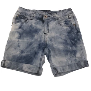 Justice Mädchen Simply niedrige mittlere Oberschenkelkrawatte gefärbt Stretch Denim Shorts Größe 12R - Bild 1 von 6