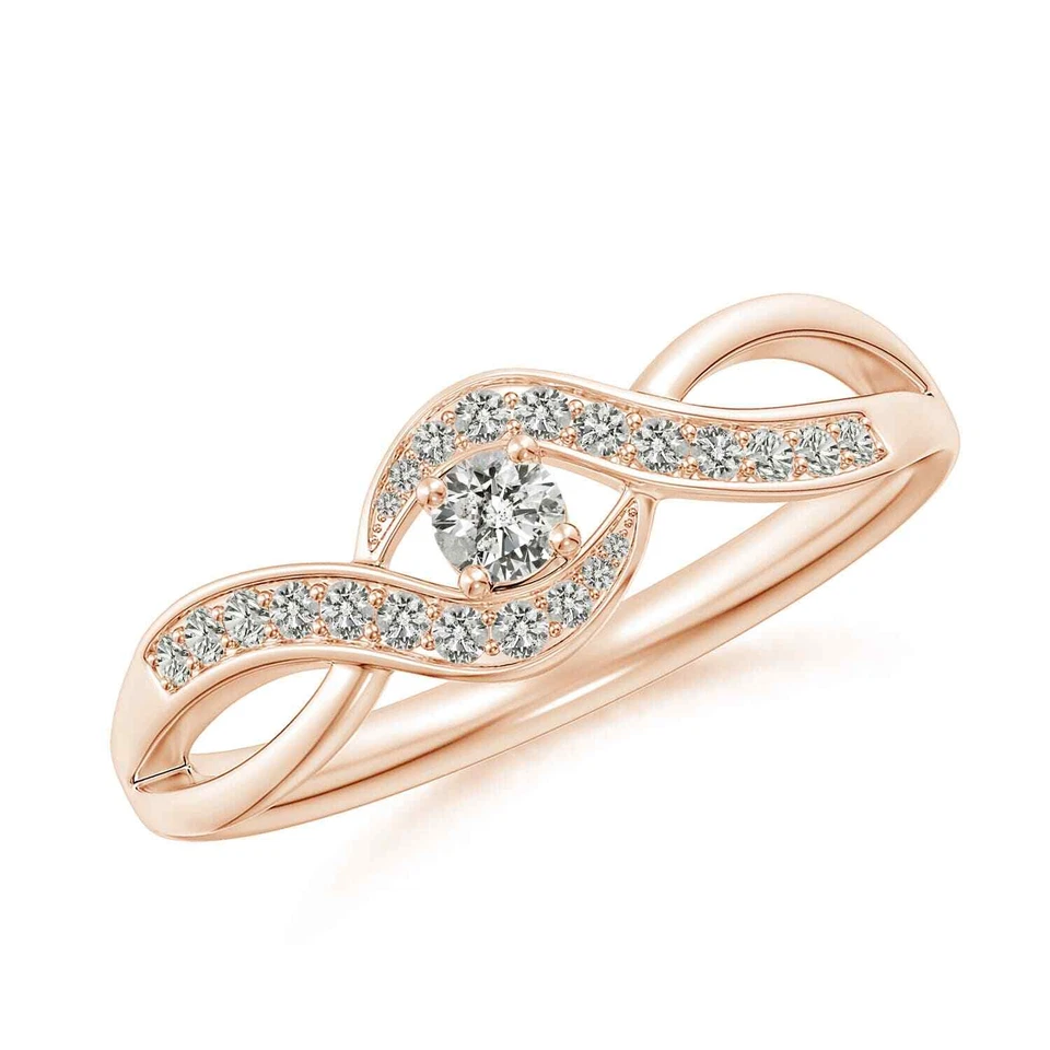 Кольцо ANGARA с одним круглым бриллиантом 0,26 карата Infinity Promise чистое золото 14 карат - Изображение 1 из 1