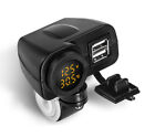 2 Usb Phone Charger Motorcycle Handlebar Led Voltmeter Thermometer Accessories