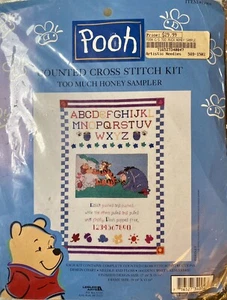 Winnie the Pooh Counted Cross Stitch Kit 34004 Too Much Honey Sampler 17x11 New - Picture 1 of 2