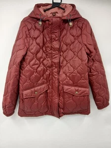 Fat Face Quilted Puffer Jacket Nylon UK 10 Red Warm Mid-Length - Picture 1 of 7