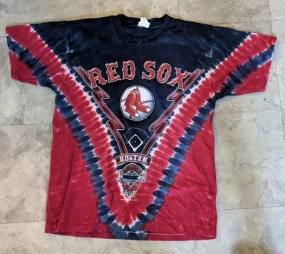 90’s Vintage USA Lee MLB Boston Red Sox Tie Dye T Shirt Size XL MENS 100% Cotton - Image 1 of 4