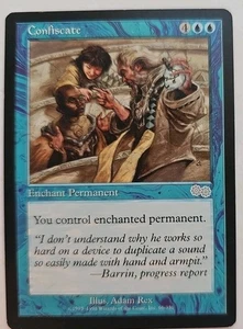 MTG Magic The Gathering Card Confiscate Enchant Permanent Blue Urza's Saga - Picture 1 of 2