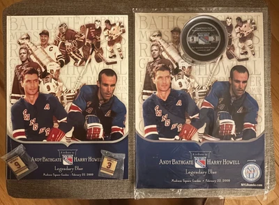 BATHGATE HOWELL NEW YORK RANGERS PROGRAMA NOCTURNO DE JUBILACIÓN PIN PUCK FOLLETO RARO Foto 1 de 4