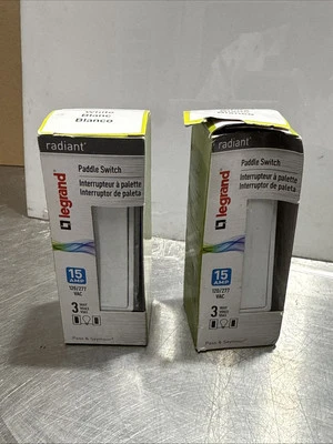 Lote 2 Pass & Seymour Legrand 15A Interruptor Decorativo Monopolo Blanco Foto 1 de 4