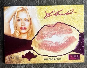 2016 JULIANNA PRADA 🔥Benchwarmer Gold Edition Authentic Kiss Card 2/4 Auto RARE - Bild 1 von 2