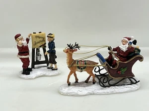 Lemax Santa Colección Caritativa Papá Noel y Papá Noel con Reno Figura Paquete de Dos - Imagen 1 de 13