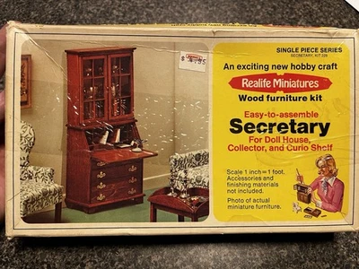 1975 Real Life Miniatures Dollhouse Furniture Secretary, Kit 228 - Image 1 of 4