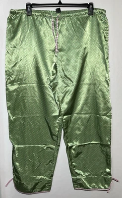 Pantalones verdes con lunares rosas Robert Louis para mujer, talla XL Foto 1 de 4