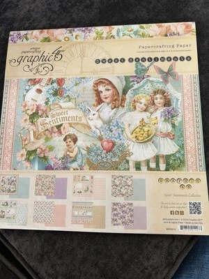 Almohadilla de papel gráfica 45 Sweet Sentiment etiquetas y bolsillos de aglomerado y 2 hojas xtr Foto 1 de 4