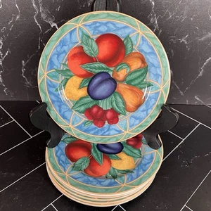 Set of 6 Casual Victoria & Beale Forbidden Fruit Porcelain 7 5/8" Salad Plates - Picture 1 of 4