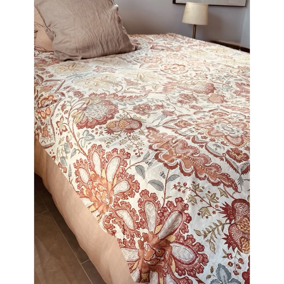 Pottery Barn Deidre Palampore Duvet Cover Red Twin Rare Find - Image 1 of 4