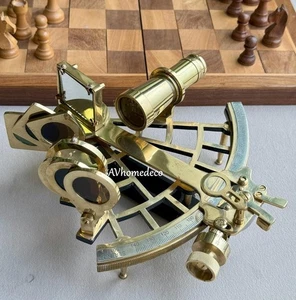 Handmade Brass Nautical Sextant Marine Captain Sextant Astrolabe Ship Navigation - Picture 1 of 10