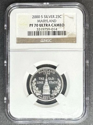 2000-S Silver Proof Maryland Quarter NGC PF-70 UCAM, Buy 3 Items Get $5 Off - Image 1 of 2