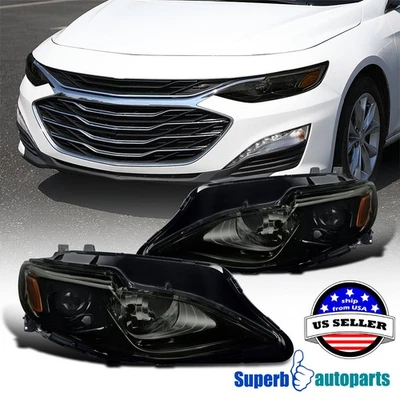 For 2019-2024 Chevy Malibu Black Smoke Halogen Projector Headlights Pair L+R Foto 1 de 4